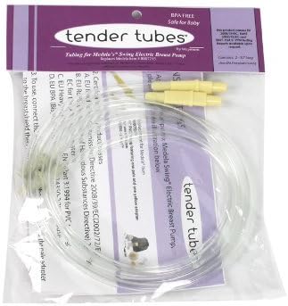 Replacement Tubing (One package of 2 Tubes) for Medela Swing Electric Breast Pump By Tender Tubes (Tm) - 100% Guaranteed BPA Free and Medela Compatible