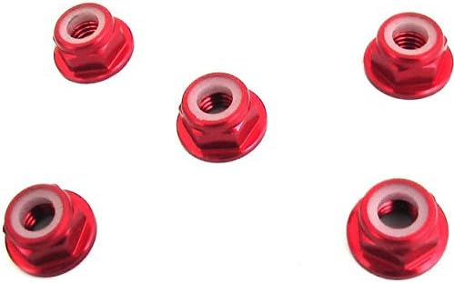 X Spede LNF502 5mm Red Flanged Lock Nut (5)