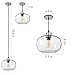 Casamotion Pendant Lighting Handblown Seeded Glass Drop Ceiling Lights, Rustic Globe Hanging Light, Clear, 1 Light