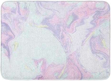Amazon Qdylm マーブルインクパステルピンクとミントターコイズ抽象フロー美しいdiy高解像度自然墨流し大理石模様の背景パターンフランネル屋内用フロアマットバスラグは 超吸収性3d印刷60x40cmのずれを防止します 玄関マット オンライン通販