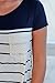 Imily Bela Women's Short Sleeve Colorblock Lace Patch Pocket T Shirt Tees