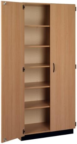 Amazon Com Tall Storage Cabinet W Wood Doors Two Lockable Doors 36 W Kitchen Dining