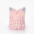 AUCH 1Pcs Adjustable Microfiber Cute Ear Hair Drying Hat Super Absorbent Towel Adjustable Shower Cap w/ Ears for Women Adults(Pink)