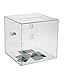 Source One Premium Acrylic Cube Donation Box with Deluxe Rear Open Door and Cam Lock Suggestion Box