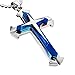 Stainless Steel Cross Pendant Men's Necklace Chain (Blue)