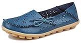 PhiFA Women's Cowhide Leather Slipper Loafers Flat Shoes Slip-Ons
