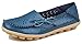 PhiFA Women's Cowhide Genuine Leather Flat Shoes Slip-On Loafers