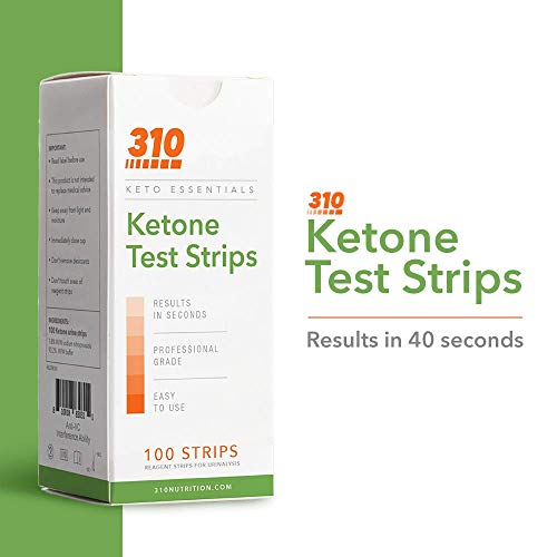 Ketone Testing Strips by 310 Nutrition (100 Strips) Test Ketosis