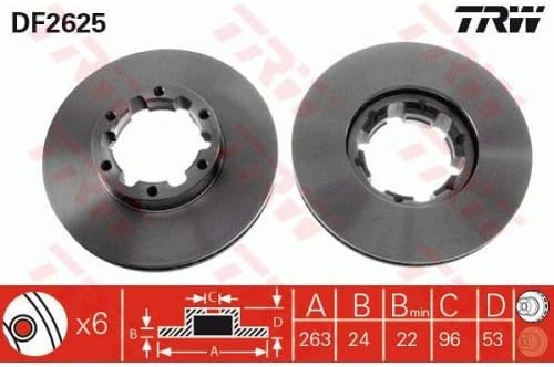TRW DF2625 Brake Disc Rotors