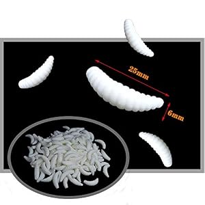 Senven 100pcs Ver Artificiel, Silicone Doux Biomimetic Leurres Ver Leurres De Pêche Simulation Vers Rouges En Plastique Vert Environnement Fort Tentation Appât Faux, Laiteux – 100pcs