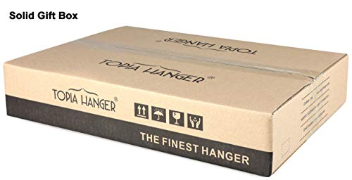 TOPIA HANGER American Red Cedar Suit Coat Jacket Wood Hangers, Luxury Wooden Hangers with No Painting, Wide Shoulder with Black Non-Slip Foam Padded Pant Bar- 360°Flexible Hook, 4 Pack- Natural- CT07N