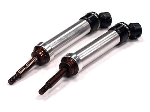 Integy RC Model Hop-ups T8564SILVER XHD Steel Rear Universal Drive Shaft (2) for Traxxas 1/10 Slash & Stampede 4X4