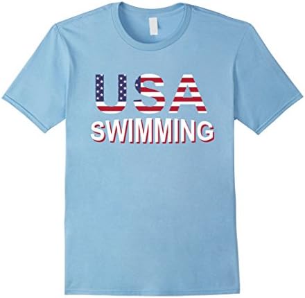 Men's USA Swimming Tshirt Small Baby Blue