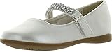 Little Angel CA05 Leatherette Round Toe Rhinestone Mary Jane Ballerina Flat (Toddler/ Little Girl) - Ivory