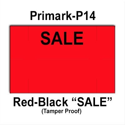 Infinity Labels192,000 Primark 1912 Compatible Sale Fluorescent Red General Purpose Labels for Primark P-14 Price Guns. with Security Cuts.