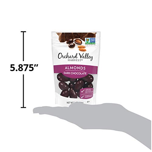 Orchard Valley Harvest Dark Chocolate Almonds, 2 Ounce Bags (Pack of 14), Gluten Free, NonGMO