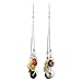 NOVICA Artisan Handmade Jade Quartz Waterfall Earrings | .925 Sterling Silver Glass Bead Dangle Earrings | Multi-color Stones Dangle Earring | Handcrafted Jewelry | Earthy Blend Themed Thailand
