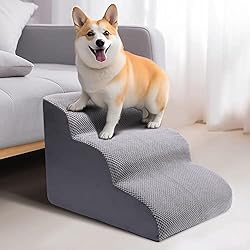 CiWiVOKi 3 Tier Dog Ramp for Couch, Non-Slip Pet