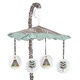 Sweet Jojo Designs Outddor Adventure Aqua Blue and Gray Nature Musical Baby Crib Mobile