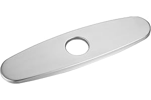 Faucet Plate, ALEASHA Kitchen Sink Cover Stainless Steel Plate for 1 or 3 Hole Bathroom or Kitchen Sink Faucet 10 Inch Escutcheon Hole Covers Polished (Brushed Nickel)
