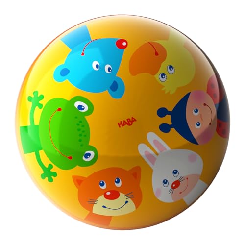 HABA Palla per bambini con animali – Palla colorata da 14 cm con valvola – Promuove le capacità motorie e la mobilità a partire dai 2 anni – Palla da gioco ideale per interni – 2012753001