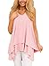 Alvaq Women's Summer Sleeveless Solid Flowy Tank Tops Tunic XX-Large Pink