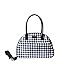 Sachi 173-849 Insulated Fashion Lunch Tote, Black and White Checkered