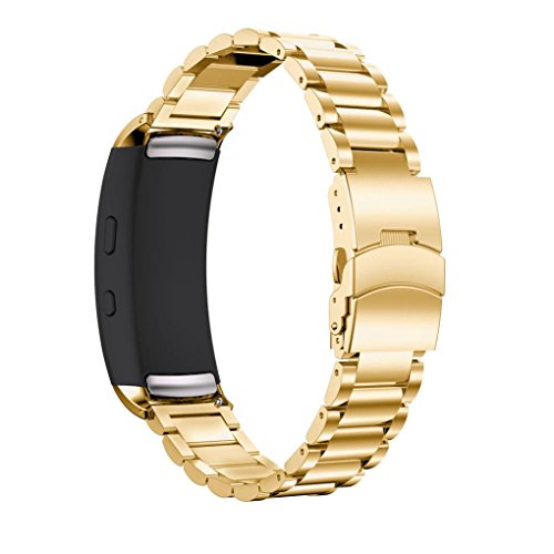 For Samsung Gear Fit2 Pro,Outsta Stainless Steel Watch Band Accessory Band Bracelet (Gold) - Thumbnail 2