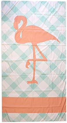 Aqua Coral Flamingo 40 x 70 Inch Microfiber Ultra Thin Large Beach Towel