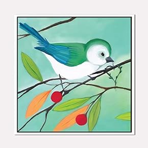 Framed Canvas Wall Art for Living Room, Bedroom Beautiful Watercolor Birds Canvas Prints for Home Decoration Ready to Hanging - 16x16 inches