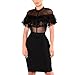 Luluka Women's Sexy Lace Patchwork Bodycon Bandage Party Midi Club Dress