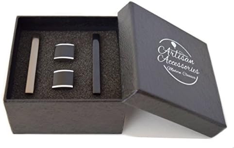 Cufflinks and Tie Bar Set, Mens Tie Clips and Cuff Links box is the perfect wedding graduation or christmas gift! Stylish set adds an elegant touch to any wardrobe!