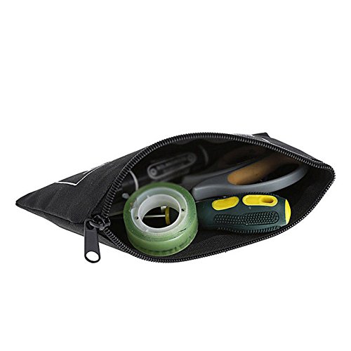Zipper Canvas Tool Kit Bag,Simple Style Canvas Tools Set Bag,Pouch Waterproof Chainsaws Lawn Mowers Tool Bag(11.8cmx19cm,Black)