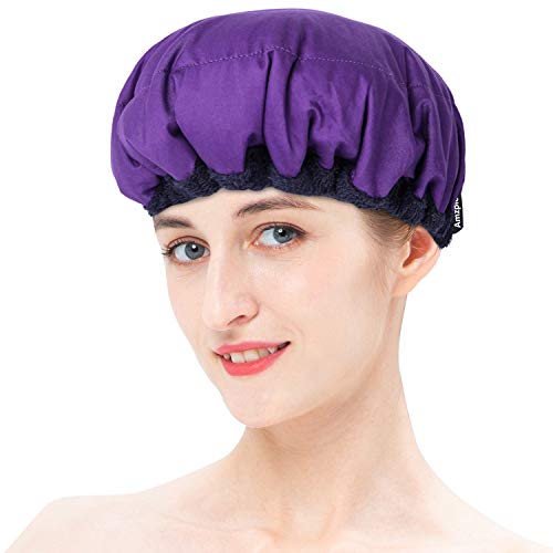 Cordless-Deep-Conditioning-Heat-Cap-Safe-Microwavable-Heat-Cap-for-Steaming-Heat-Therapy-for-Hair-100-Natural-Cotton-Flaxseed-Seed-Interior-for-Maximum-Heat-Retention-Purple