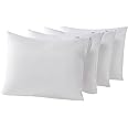 4 Pack Waterproof Down Feather Proof Pillow Protectors with Zipper Standard Size Set of 4 Poke Proof Bed Pillow Covers