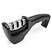 Diamond Steel Knife Sharpener, Amado 3-Stage Sharpening System Including Diamond Rod Slot, Tungsten Steel Blade Slot and Ceramic Rod slot, Best Cutlery and Knife Accessories