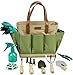 Garden Tool Organizer Tote Bag with 10 Piece Garden Tools,Best Gardening Gift Set,Vegetable Garden Tool Kit,Gardening Hand Tools Set Bag with Garden Digging Claw Gardening Gloves