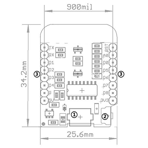 IZOKEE D1 Mini NodeMcu Lua 4M Bytes WLAN WiFi Internet Development Board Base on ESP8266 ESP-12F for Arduino, 100% Compatible with WeMos D1 Mini (Pack of 3)