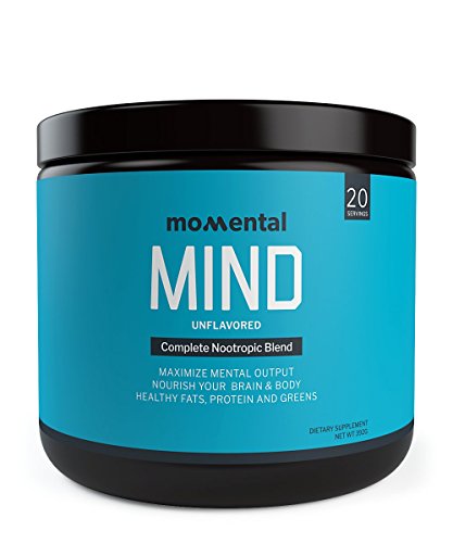 Momental MIND Full Body Nootropic Meal Replacement Blend with Grass-Fed Collagen, MCT Oil, Organic Greens and Nootropic Blend (Unflavored)