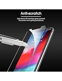 OMOTON [4 unidades] Protector de pantalla para iPhone Xs Max, 6,5 pulgadas, vidrio templado marco de guía fácil instalación
