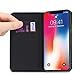 EasyAcc Wallet Slim Case for iPhone X/iPhone Xs, Black PU Leather Thin Case with Card Holder and Foldable Cover Protector Flip Cover with Kickstand Compatible with iPhone X/iPhone Xs