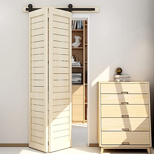 CCJH 42" Bi-Folding Sliding Barn Door Hardware Kit