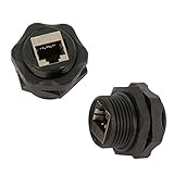InstallerParts CAT6 RJ45 Shielded Industrial Panel Mount Bulkhead Female/Female Feed Thru Coupler - Network Connectors - Capless (Single Pack, Black)