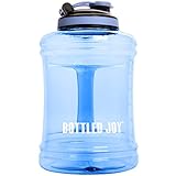 BOTTLED JOY 2.5L Water Jug with Handle, BPA Free Reusable Gym Sports Drinking Large Capacity Water Bottle Container 85oz 2500ml (Blue)