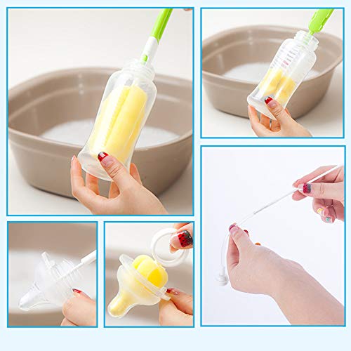 2 Pack 6-in-1 Bottle Brush Cleaner Kit, Cleaning Brush Set for Cups Sports Bottle Baby Bottle Nipple Straws and more