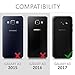 kwmobile Case Compatible with Samsung Galaxy A3 (2017) - Shockproof Hard Back Cover with Chrome Frame - Dark Blue