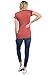 LaClef Doubled Layered Round Neck Ruched Maternity Nursing Breastfeeding Top (Large, Brick)