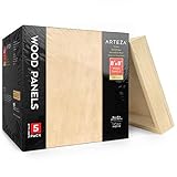 Arteza Wooden Canvas Board, 8x8 Inch, Pack of