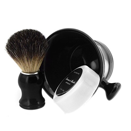 Grandslam Shaving Bowl and Pure Badger Brush - Mug for Shaving Soap and Cream