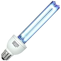 UV Germicidal Lamp Compact UVC Light Bulb E26 25w 110v Covers up to 400sq ft. UVC Ozone Free